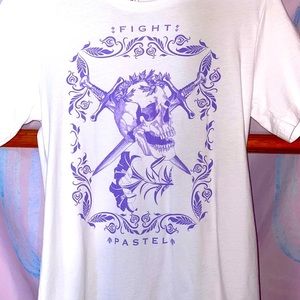 lavender skull / sword graphic tee
